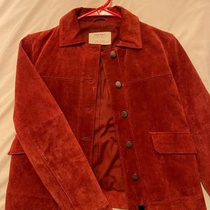 Suede collared jacket